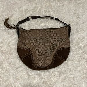 Vintage Coach 12”x14” large canvas shoulder bag. Very clean.